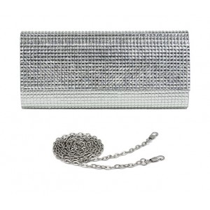 Evening Bag - Jeweled Acrylic Beads w/ Flap - Clear -BG-100317CL